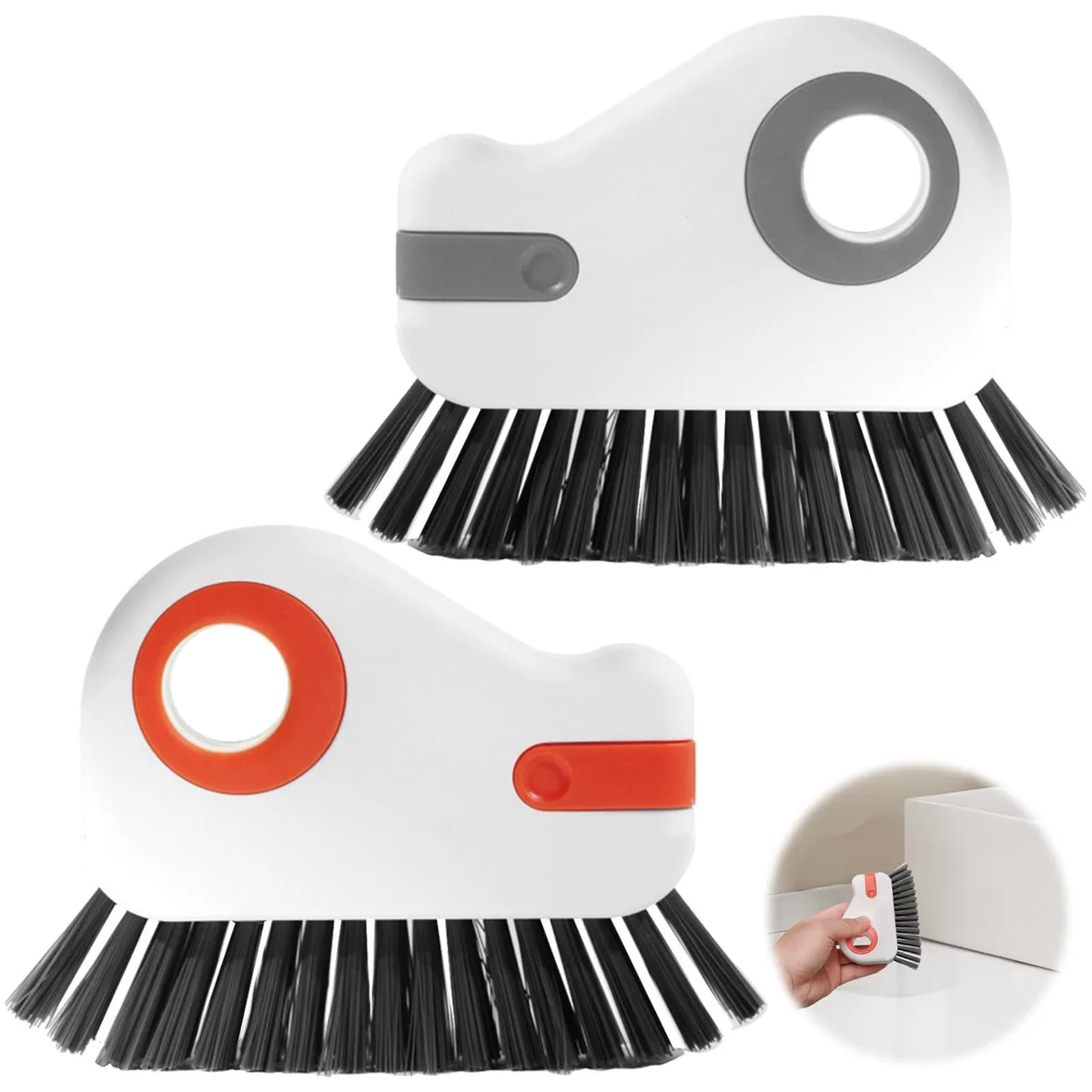  2 Pcs 2 in 1 Window Track Cleaner Groove Cleaner Brush Effective — product photo