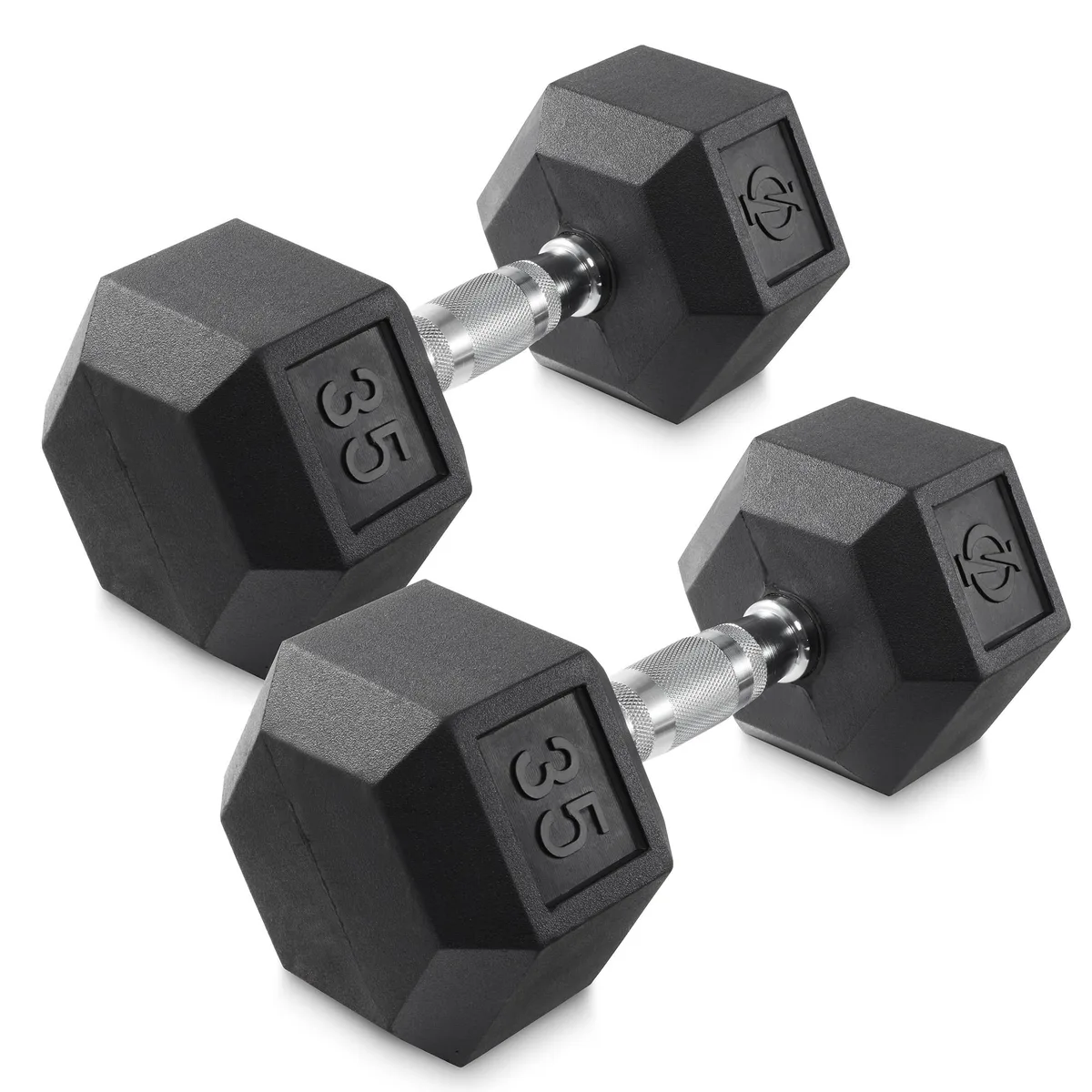 Philosophy Gym Philosophy Gym Rubber Coated Hex Dumbbell 35 lb Pair — product photo