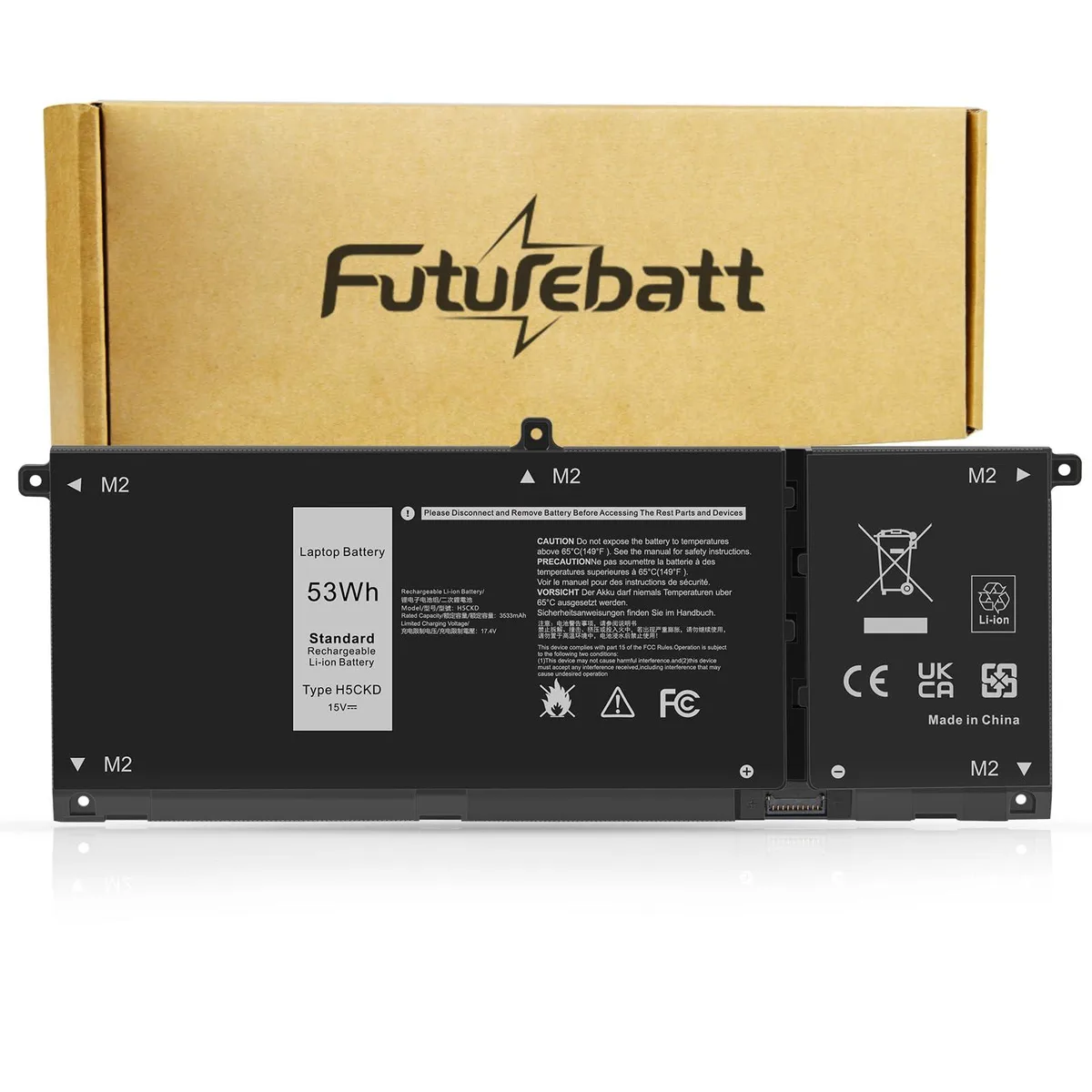  H5CKD 53Wh 15V laptop battery for Dell Inspiron Latitude Vostro — product photo