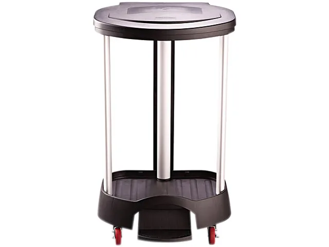 Rubbermaid Commercial Rubbermaid Commercial Premium Step-On Linen Hamper Black 20 22 37 6350 — product photo