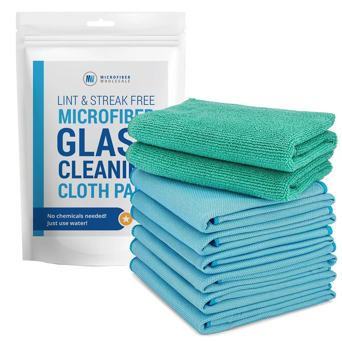 Claro 2 Step Glass Care 8 Pack Green Wet Blue Dry 16 12 — product photo
