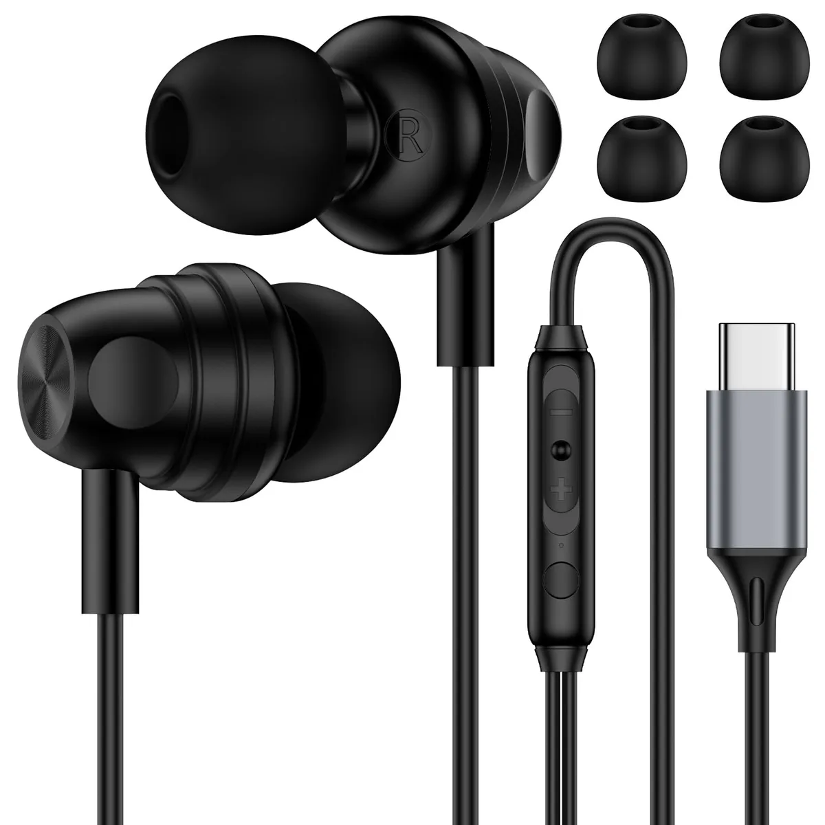No Sew No Sew M62 USB-C In-Ear Headphones Black 32 ohm adaptive noise cancellation — product photo