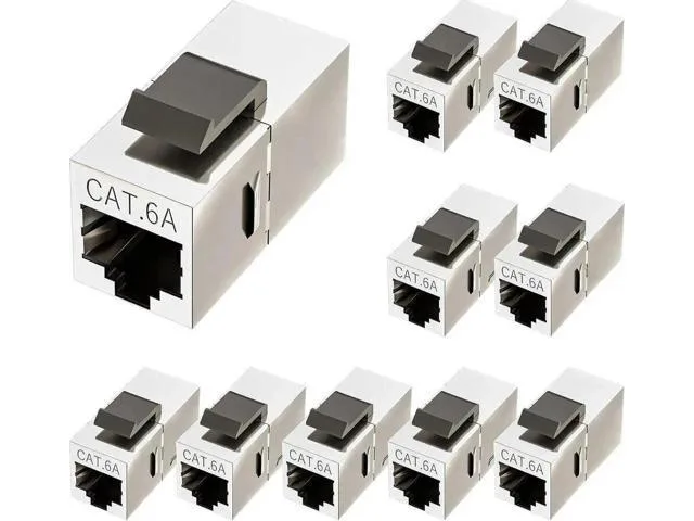 LORDWORLD LORDWORLD 10 Pack Cat6a Shielded Keystone Coupler Silver — product photo