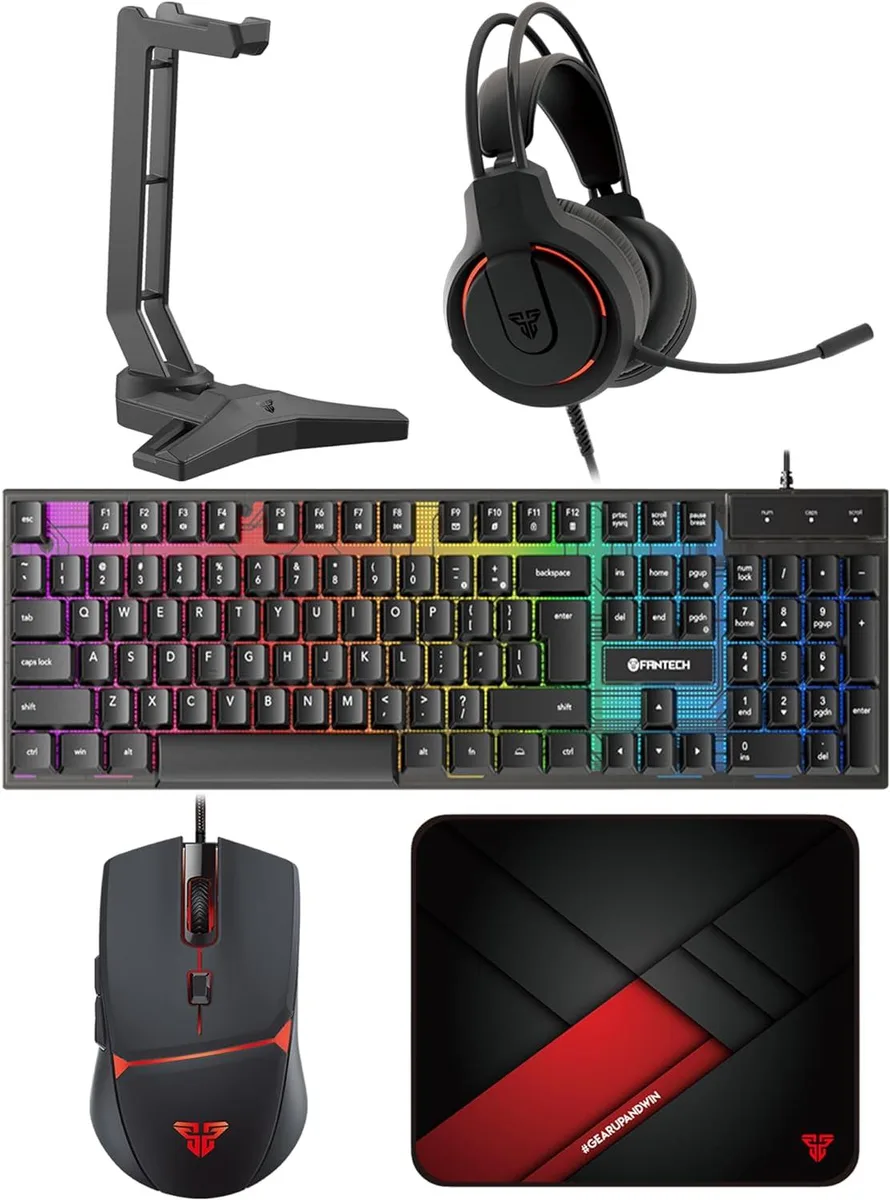 BFKK BFKK 5-in-1 Gaming Set Keyboard Mouse Headset Stand Pad — product photo