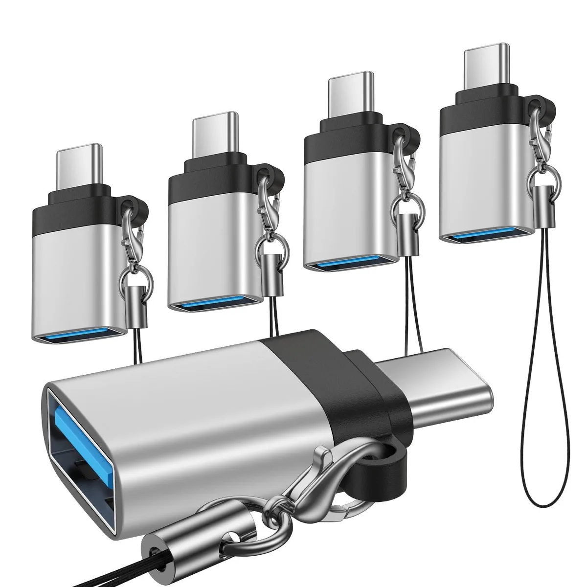  Cebkit USB C to USB 3.0 Adapter 5-Pack Silver — product photo