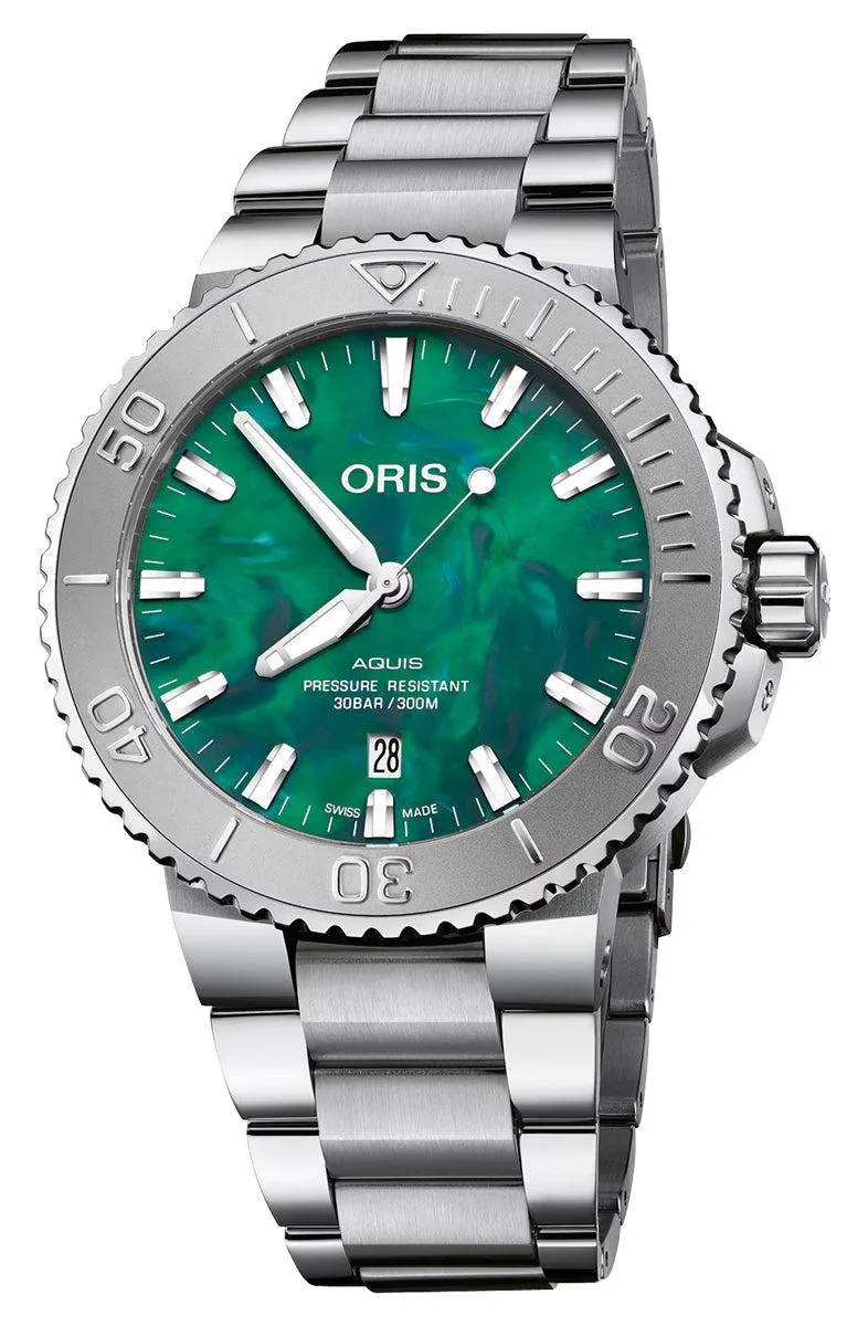 Oris Oris Aquis x Bracenet 733 7730 4137-MB 43.5 mm Green Dial Automatic Watch — product photo