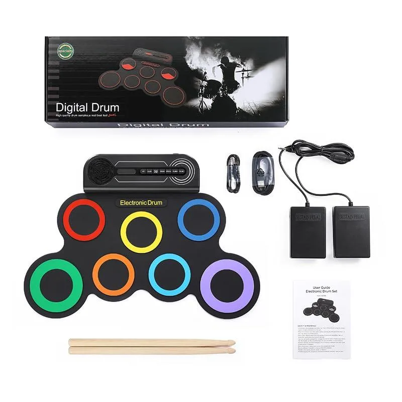  Alesis Friog Electronic Drum Kit, 7 Pads, Rainbow, 2000mAh Battery — product photo