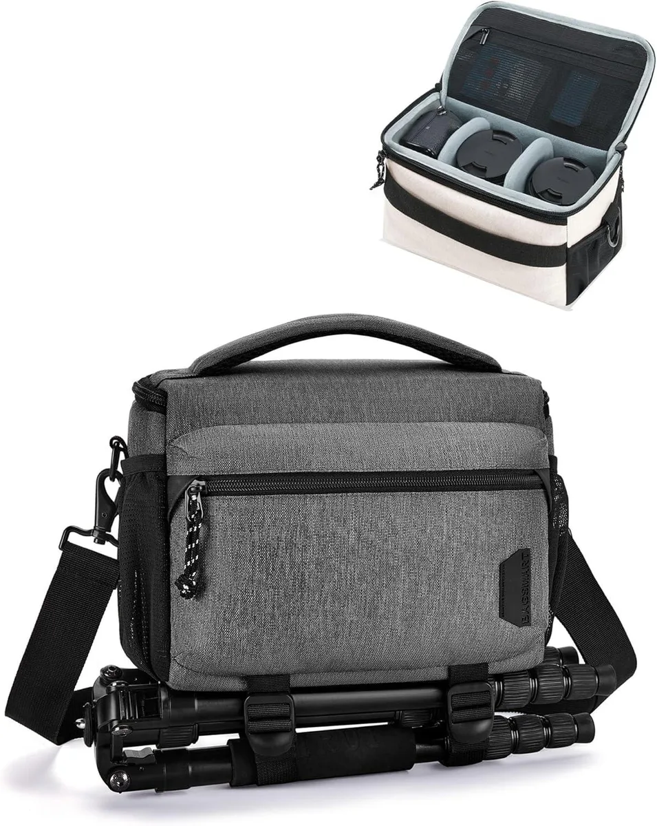 BFKK BFKK Small Camera Bag Grey 10 mm Padding Crossbody Camera Case — product photo