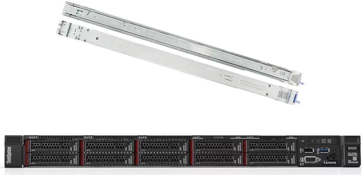 Lenovo Lenovo ThinkSystem SR258 rack server Intel Xeon E-2136 3.3GHz 32GB 16TB RAID — product photo