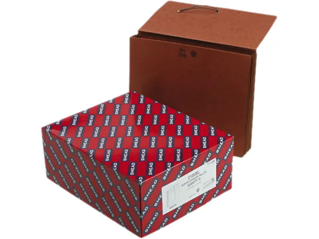 Ten Smead expanding wallets with cover flaps and elastic ties in a box