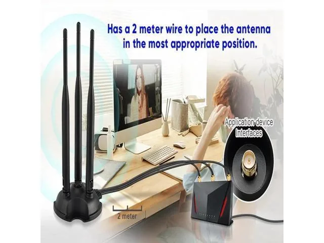 LORDWORLD LORDWORLD 6 dBi Dual Band 2.4 5.8 GHz Magnetic Base RP-SMA Network Antenna — product photo