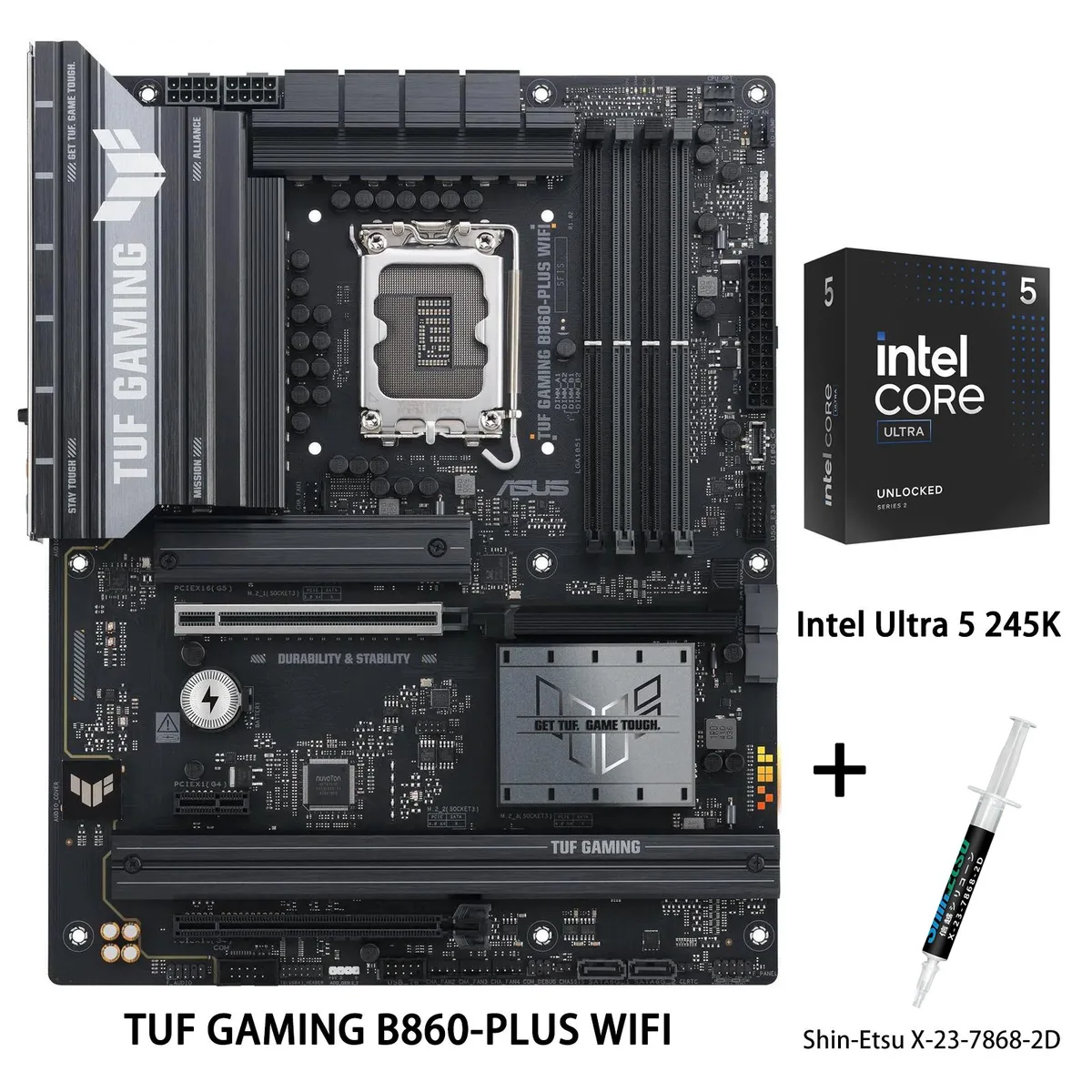 ASUS ASUS TUF GAMING B860-PLUS WIFI + Ultra 5 245K Intel motherboard combo — product photo