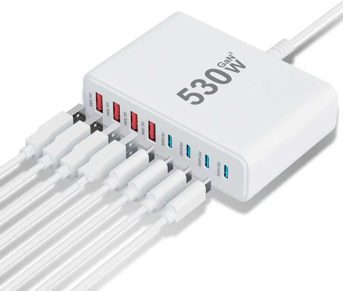 TIZOPO TIZOPO 530W 10-Port USB-C Charging Station 140W GaN IV — product photo