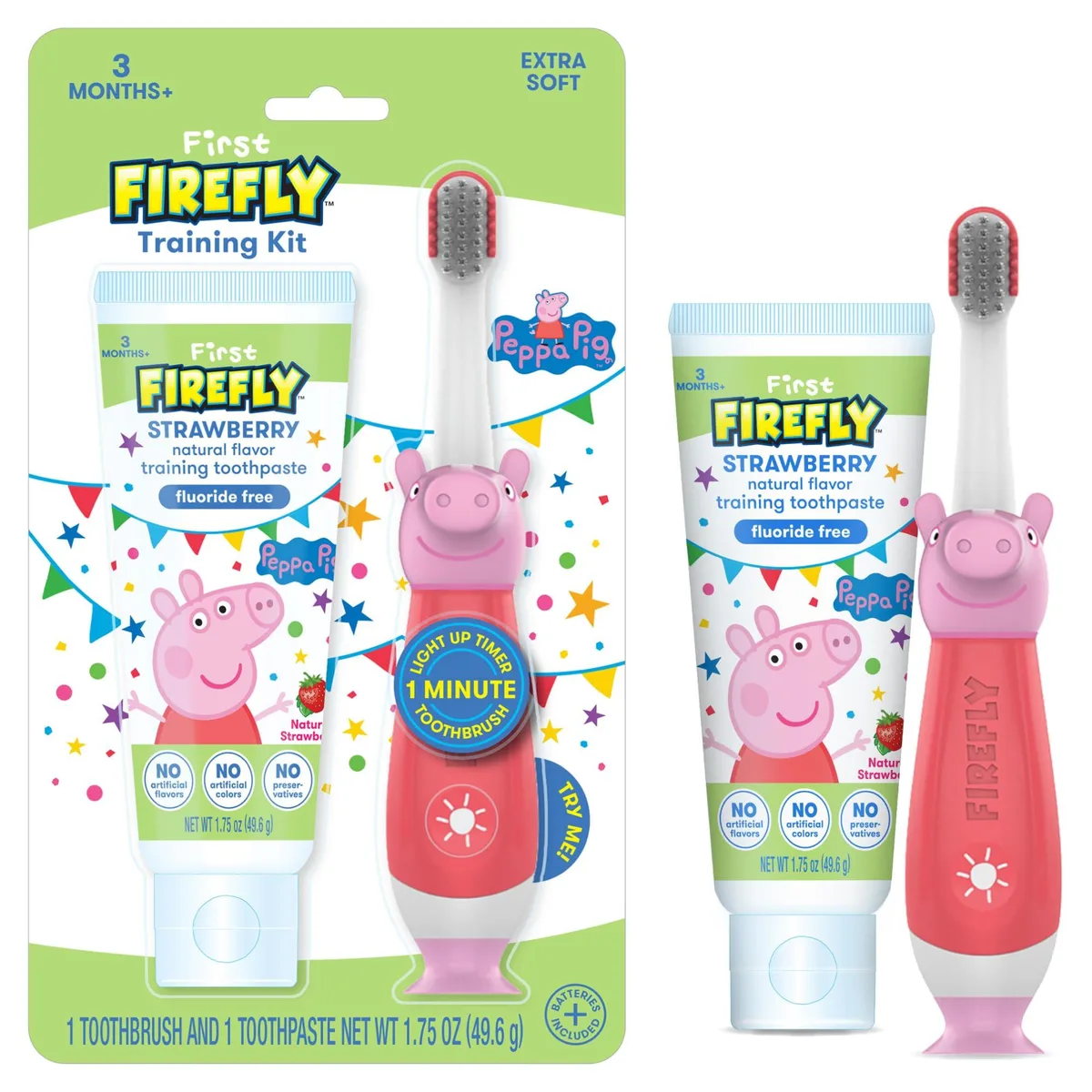 Peppa Pig light-up toothbrush and strawberry toothpaste training kit