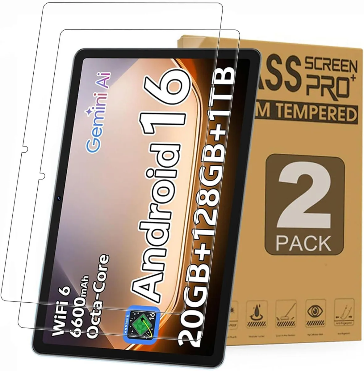 Leelbox Leelbox 2 Pack Screen Protector 10.1 inch Tempered Glass — product photo