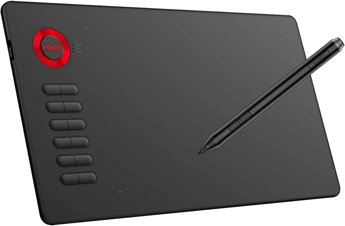 Hitoor Hitoor 10x6 inch graphics tablet Red 8192 levels 12 keys — product photo