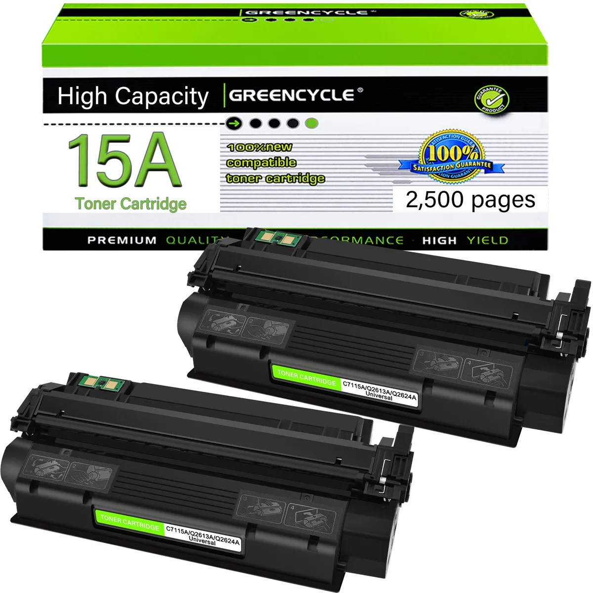 GREENCYCLE GREENCYCLE C7115A toner cartridge 2 pack black — product photo