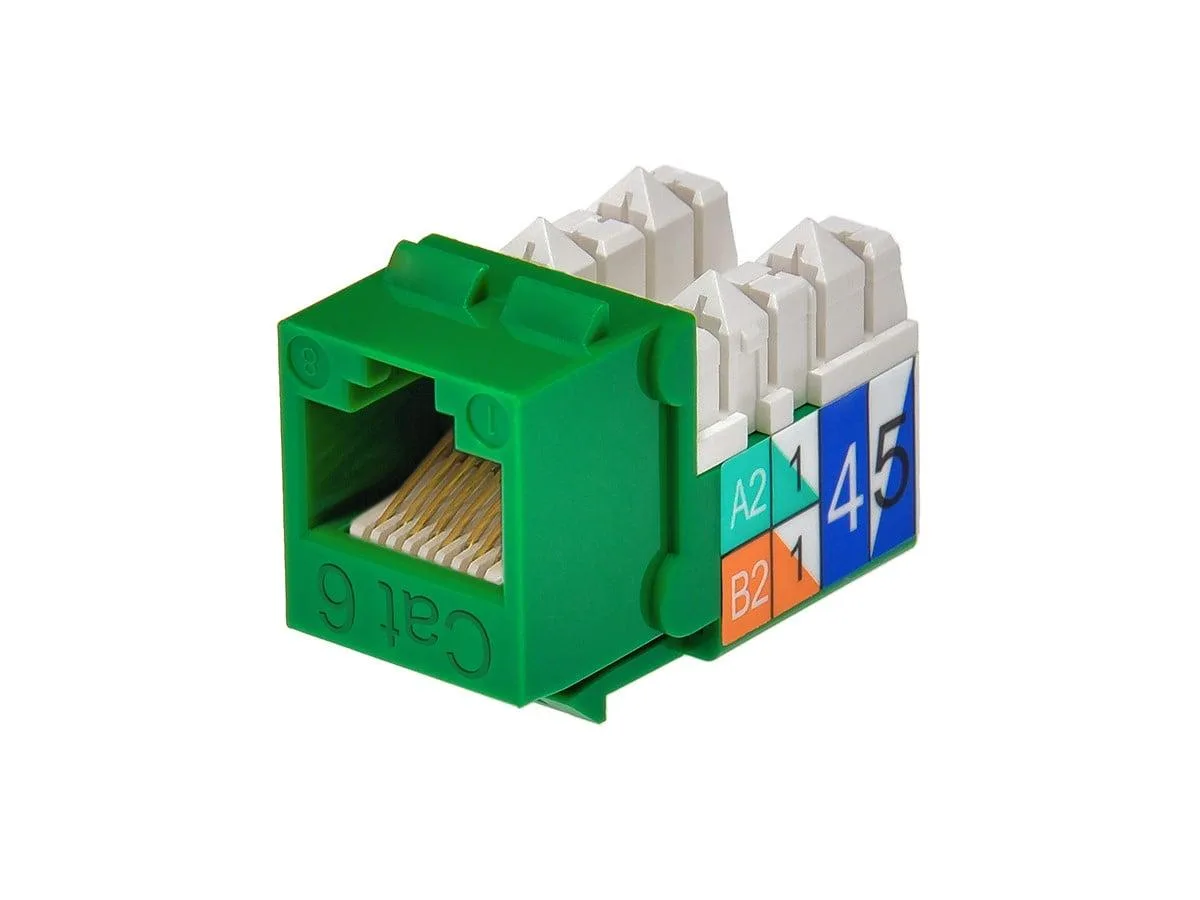 Monoprice Inc. Monoprice 105380 Cat6 Keystone Jack Green 22-24AWG 110 IDC 90° — product photo
