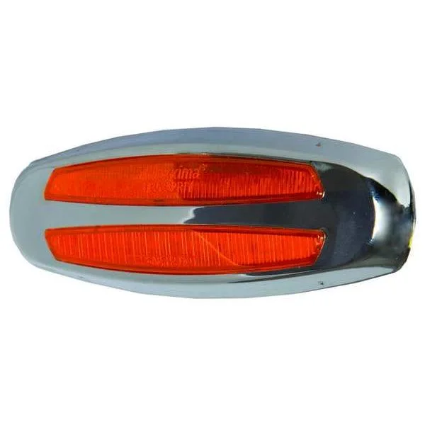 Oval amber LED clearance marker light with surface-mount holes
