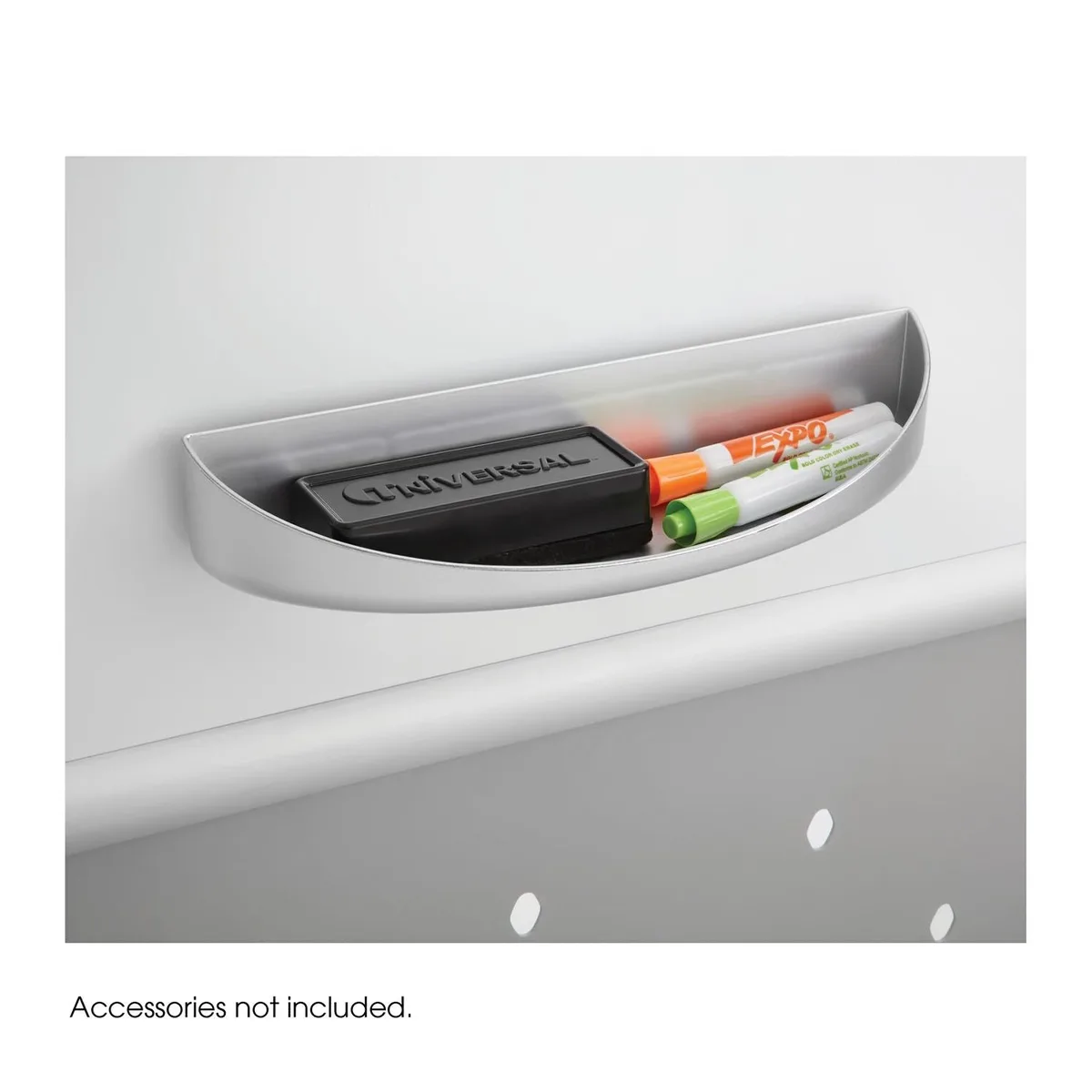 Safco Products Safco Products 2008GR Eraser Tray 12.25 x 3.5 x 2.25 Silver — product photo