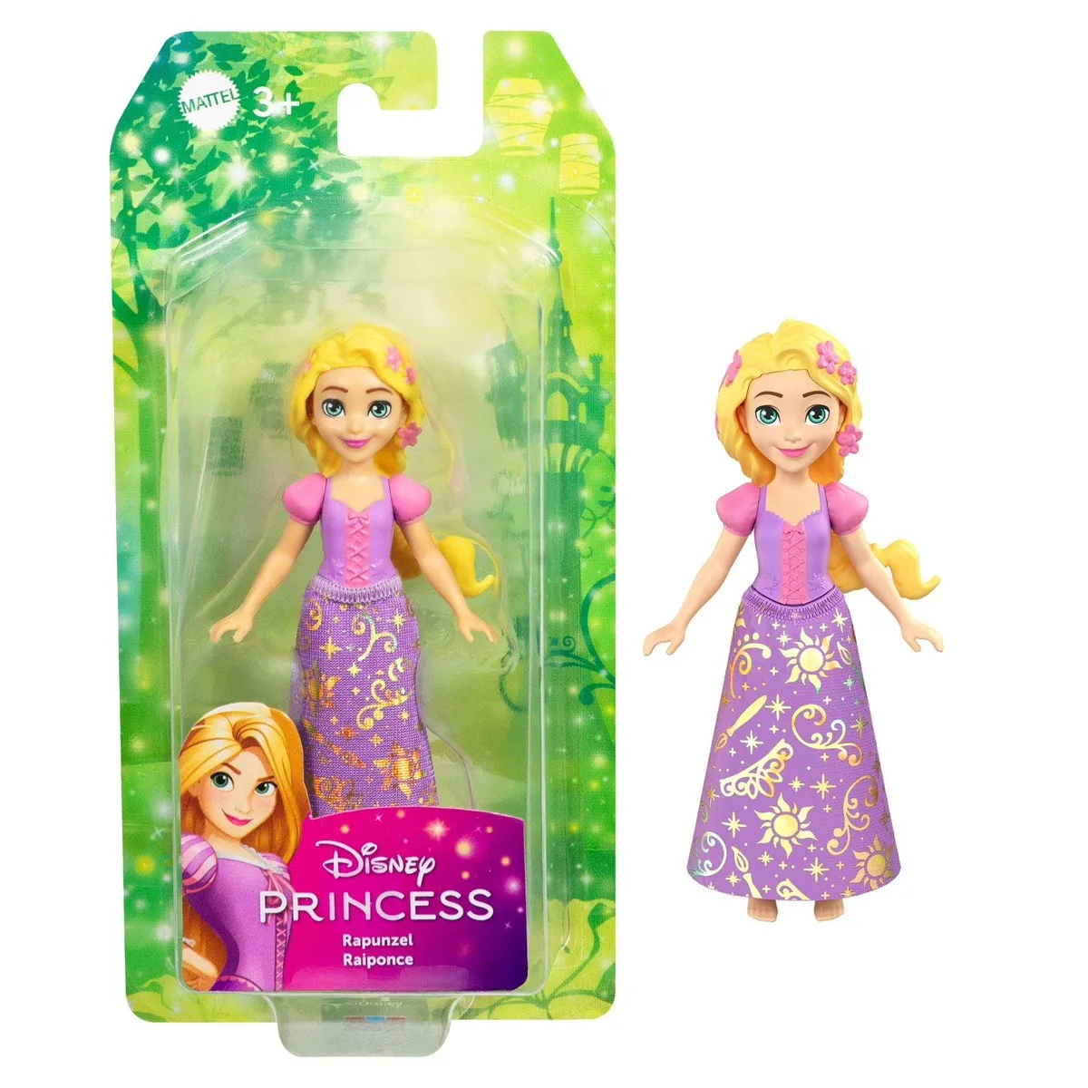 Mattel Wheels Mattel Wheels Disney Princess Rapunzel Posable Small Doll 3.5 inch Shiny Outfit MATHYF58-42 — product photo