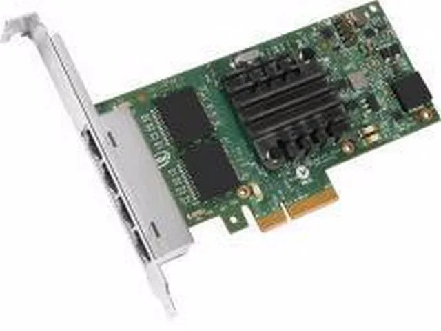 Intel I350-T4V2 quad-port network card, silver bracket
