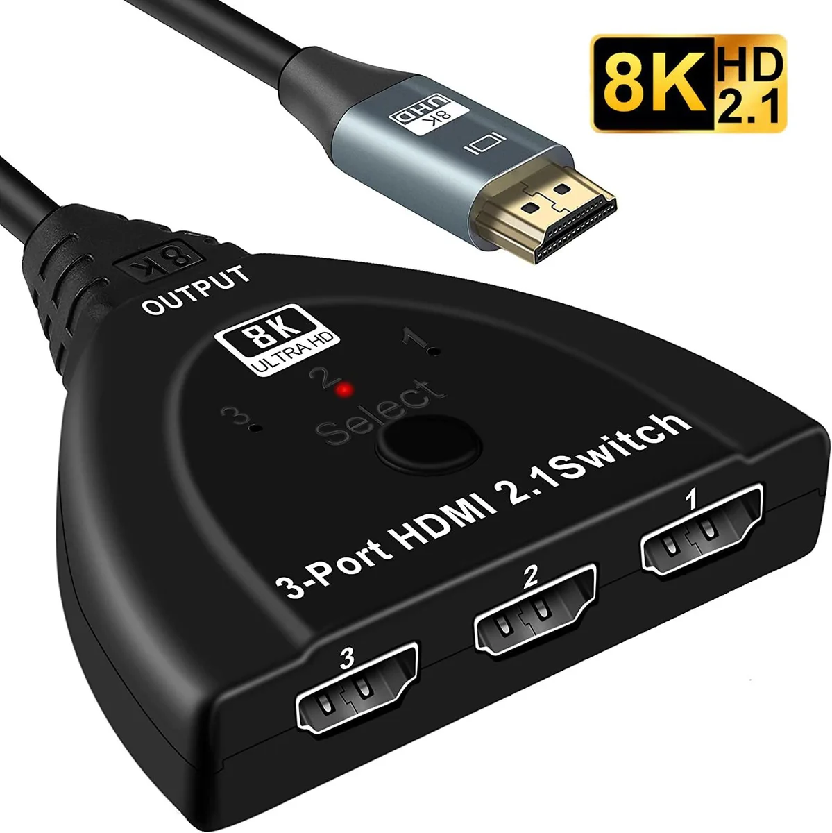 ESTONE ESTONE OZ8Q3-1 3×1 HDMI video switch 8K 60Hz 48Gbps — product photo