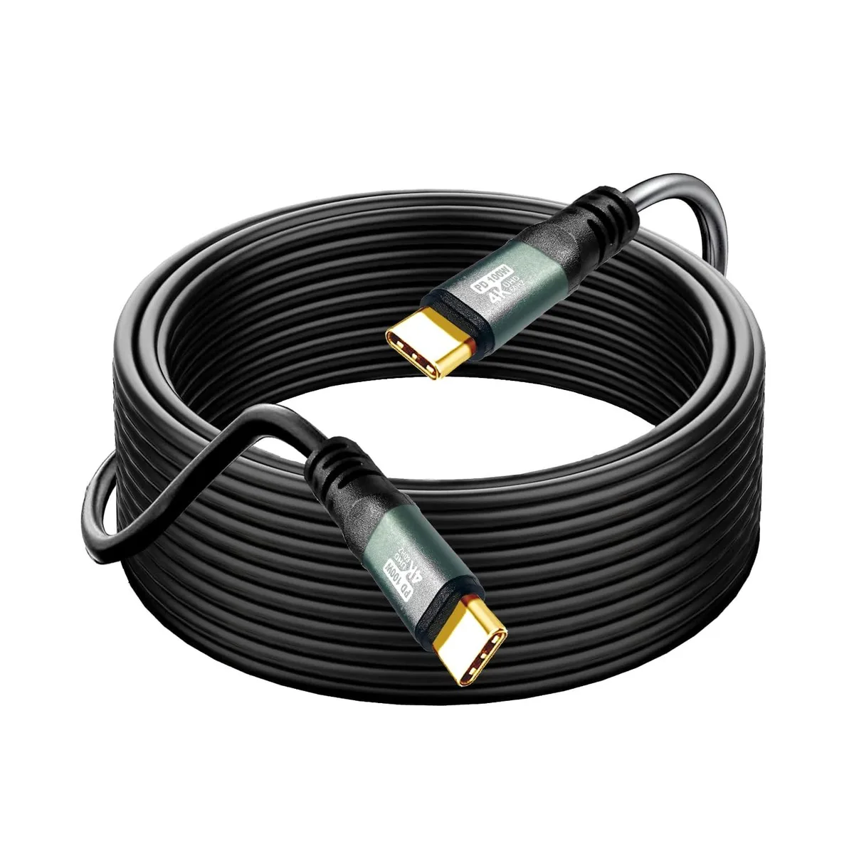 BESIGN BESIGN USB-C to USB-C Cable 40FT 4K@60Hz 100W PD 10Gbps Aluminum 2 in 1 accessory — product photo