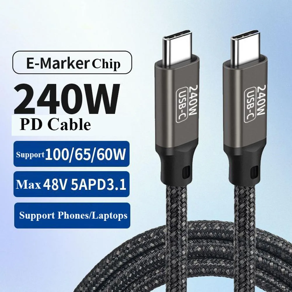 AUTYUE AUTYUE USB C to USB C Cable 240W 6.6ft Black — product photo