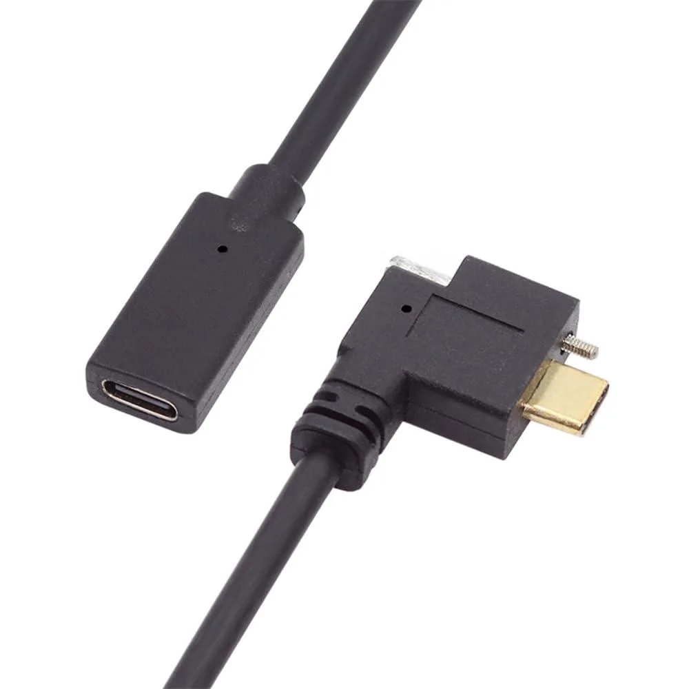 Fervit Fervit Right-Angled USB 3.1 10Gbps Screw-Locking Extension Cable 30cm — product photo