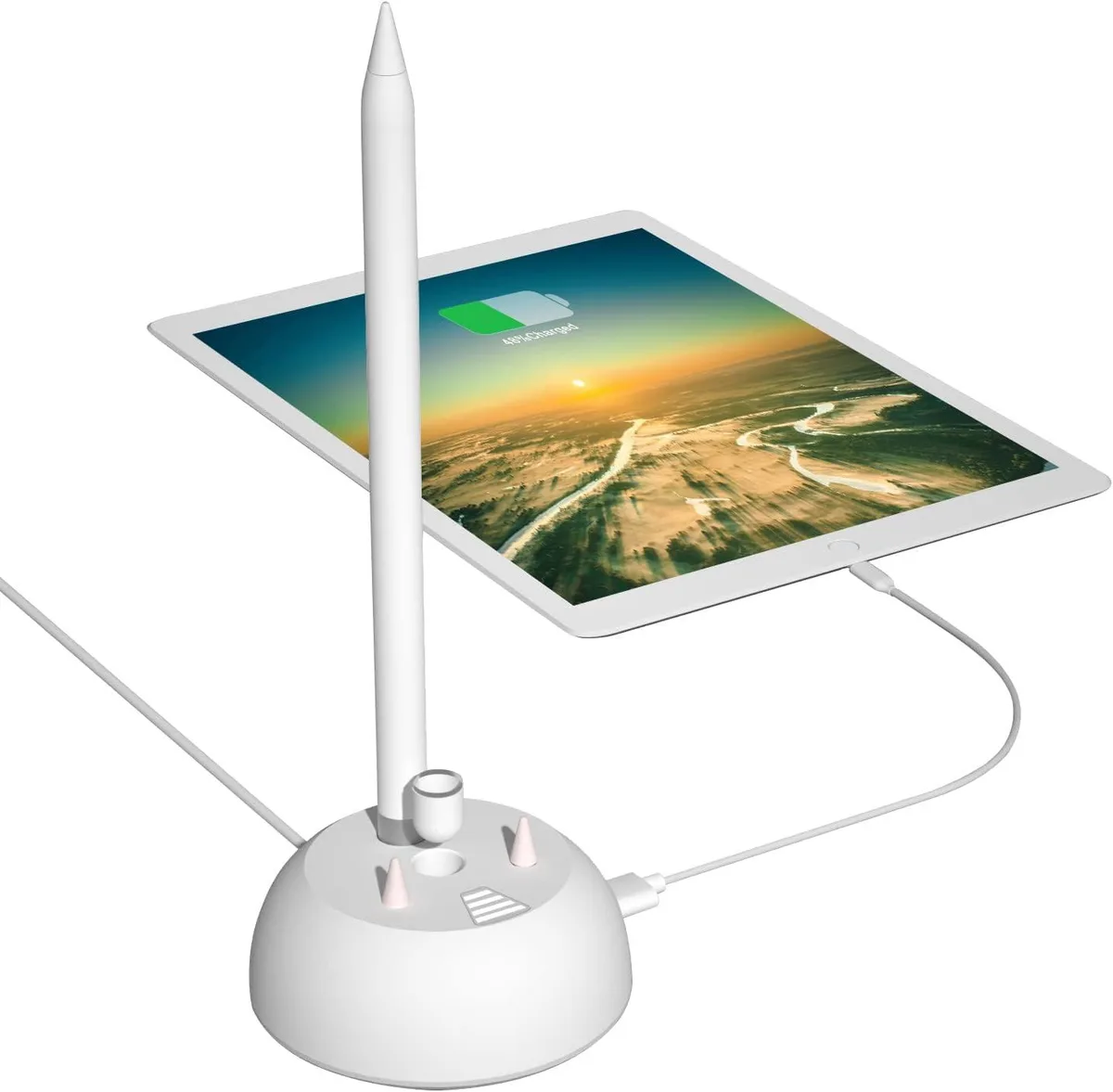 PISKEKAT PISKEKAT Apple Pencil 1st Gen Charger Stand with LED &amp; USB Port — product photo