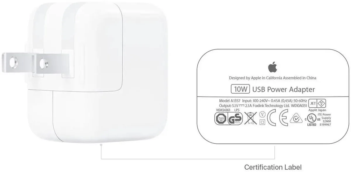 Apple Apple iPad 10W USB Power Adapter 30-Pin A1357 — product photo
