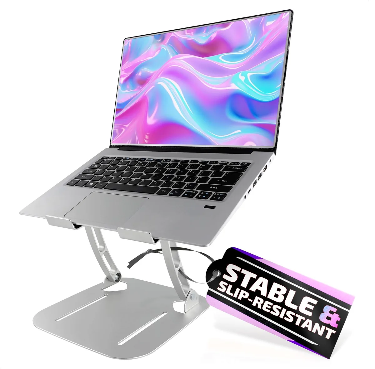 No Sew No Sew V TOWER Aluminium Laptop Stand 12" Silver 10-17.3 — product photo