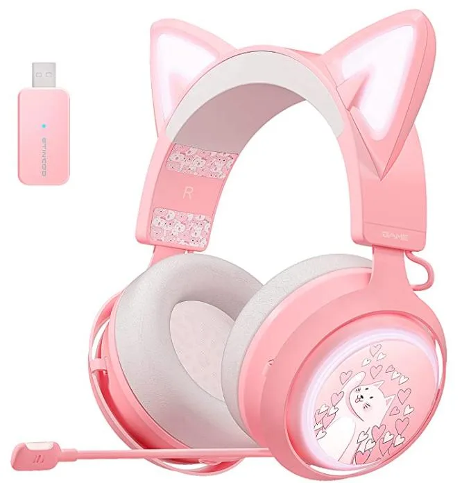 SOMIC SOMIC GS510 Pink Cat Ear Gaming Headset 2.4G 7.1 50mm 10h — product photo
