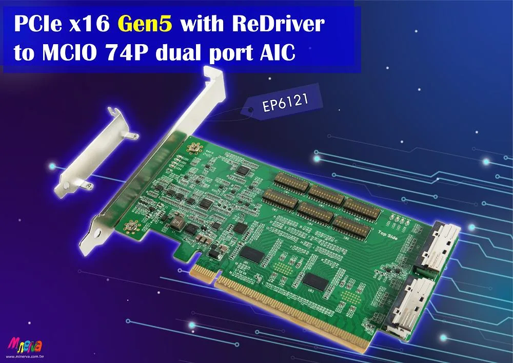 Innocard Innocard EP6121 PCIe Gen5 gender changer to SFF-TA-1016 dual port — product photo