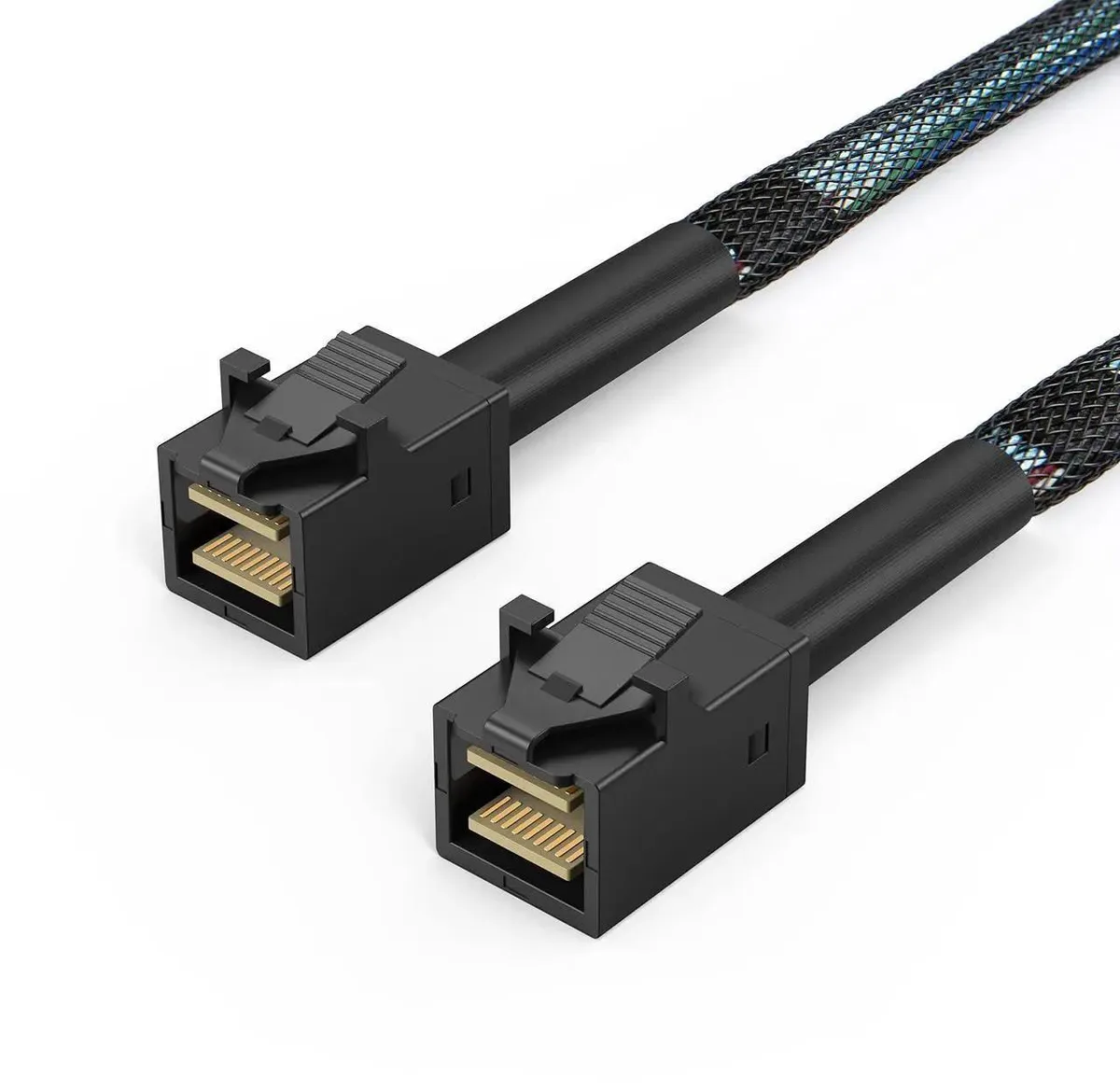 Black 3.3FT Mini SAS HD SFF-8643 cable with identical connectors both ends