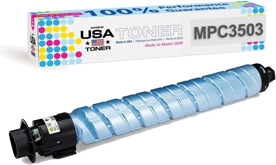MADE IN USA TONER MADE IN USA TONER Compatible Cyan Toner Cartridge for Ricoh MP C3003, C3004, C3504, 841816, 841820 — product photo