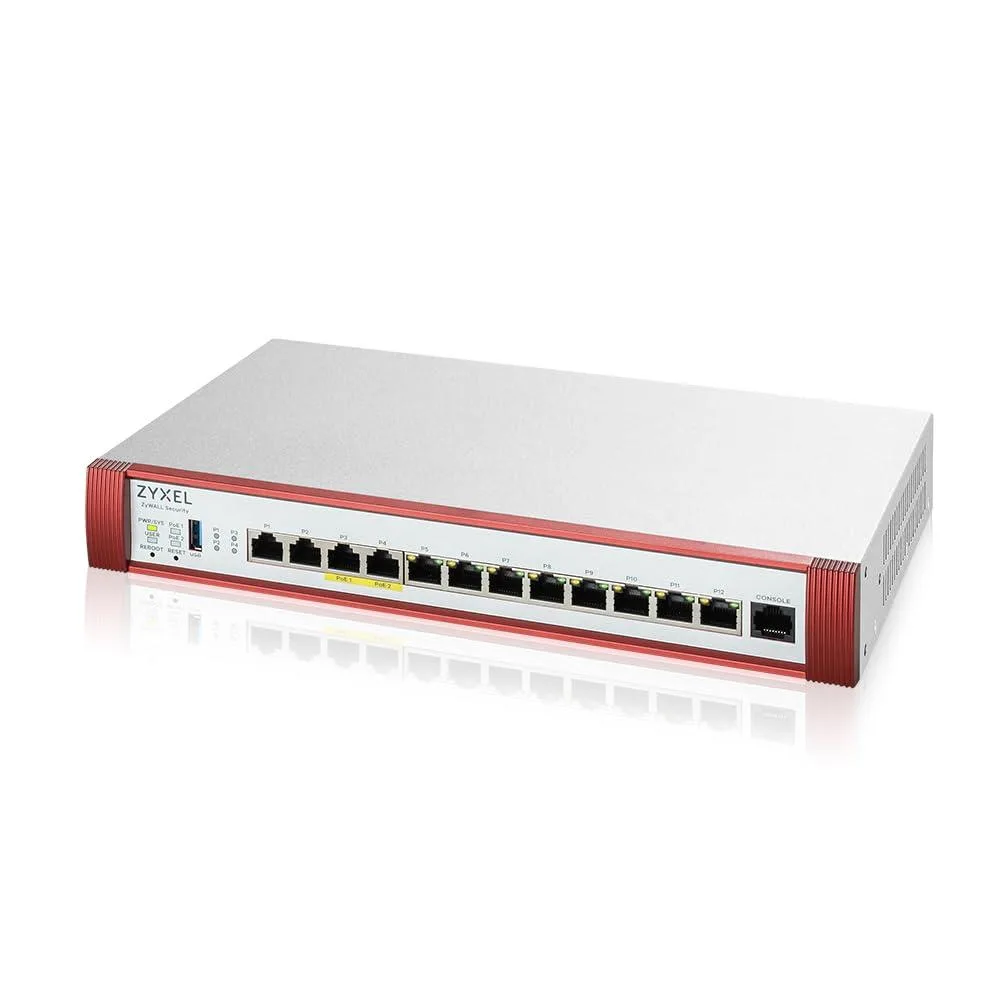 ZyXEL ZyXEL USGFLEX500HBUN firewall appliance 2×2.5G PoE+ 10GbE 12 ports 68W — product photo