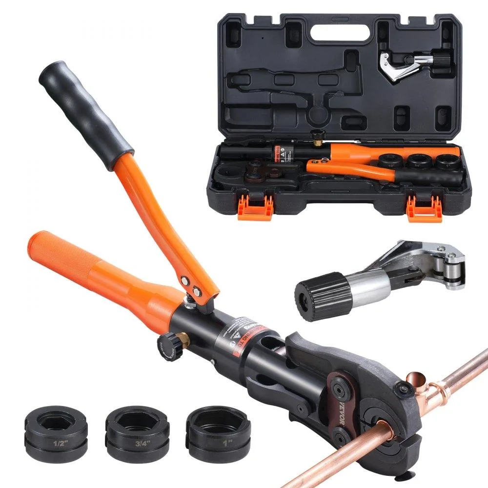VEVOR VEVOR Hydraulic Pipe Crimping Tool SD-1930 1/2" 3/4" 1" Jaws 360° Rotating Head — product photo