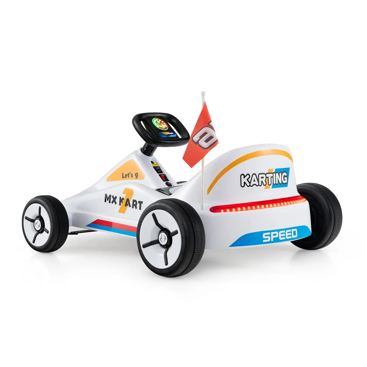 SlickBlue SlickBlue 12V Electric Go Kart White 33" x 27.5" x 18 — product photo