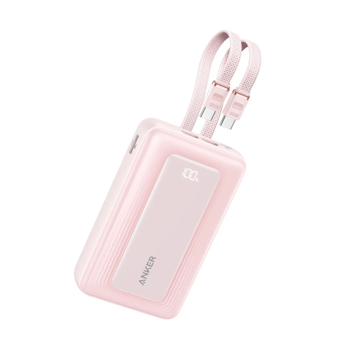  Anker A110M 20000mAh 45W power bank dual built-in USB-C cables — product photo