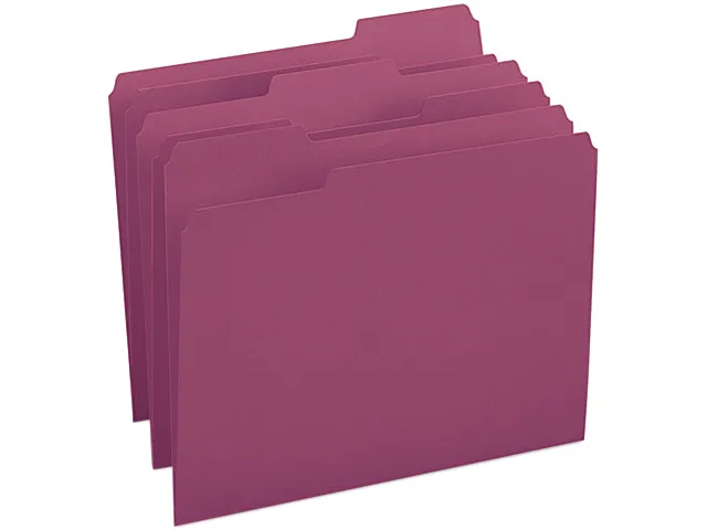 Smead Smead 13093 file folder 1/3 cut top tab letter maroon 100 box — product photo
