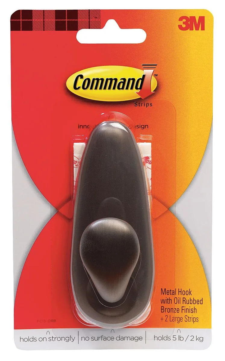 Command Command FC13 Hook Oil Rubbed Bronze Metal 5 lb Adhesive — product photo