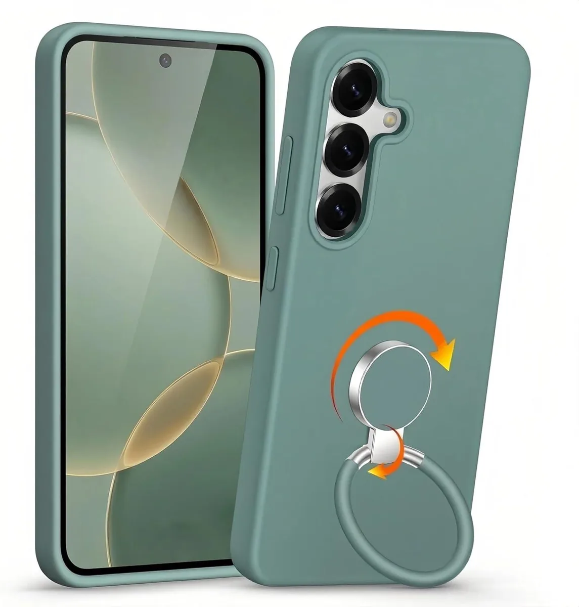 Transcend Transcend Silicone Case Galaxy S25 Green 360° Ring Stand 1.5mm Screen 2.5mm Camera — product photo