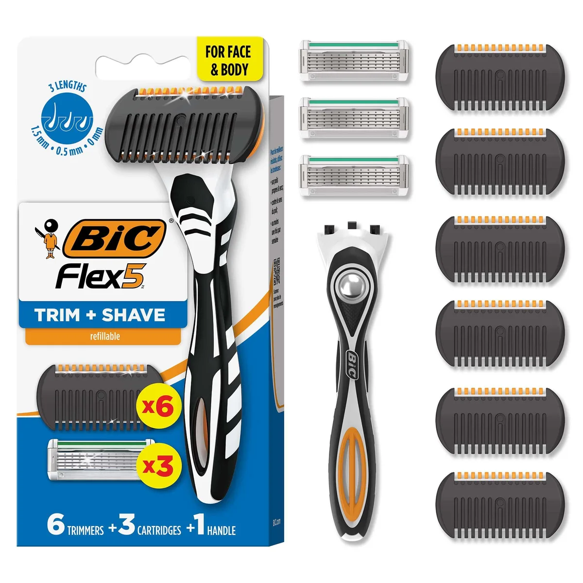 No Sew No Sew Flex 5 Trim and Shave 3-in-1 Grooming Kit, Black — product photo