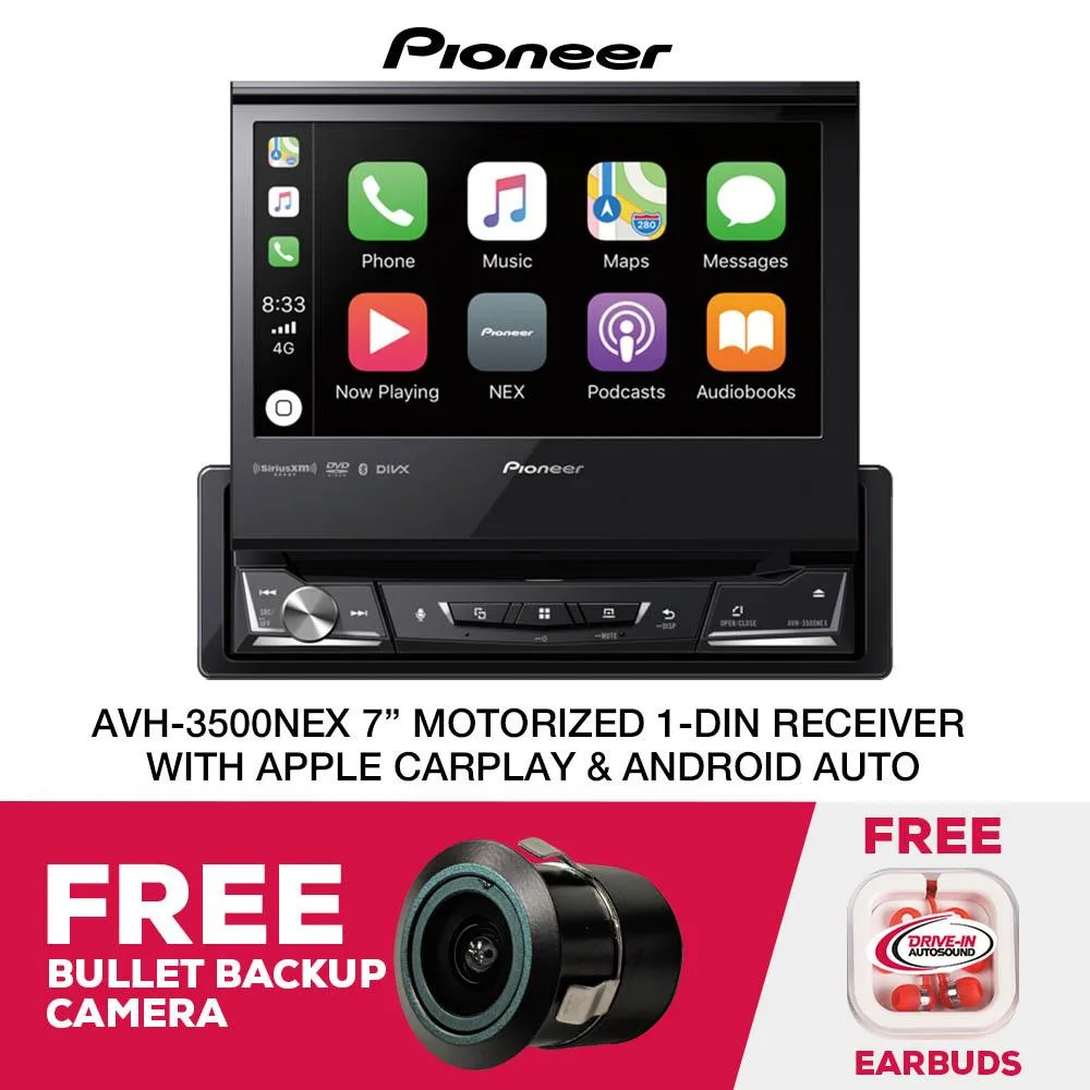 Pioneer Pioneer AVH-3500NEX 6.8" 1-DIN DVD Receiver with Bullet Camera — product photo