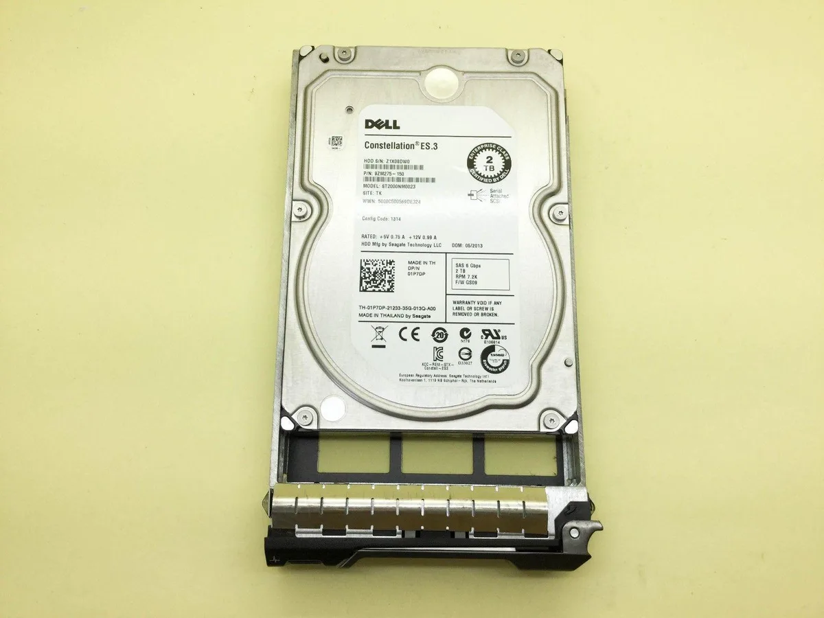 DELL DELL ST2000NM0023 2TB 7200RPM 6Gb/s SAS 3.5" Seagate 01P7DP internal hard drive — product photo