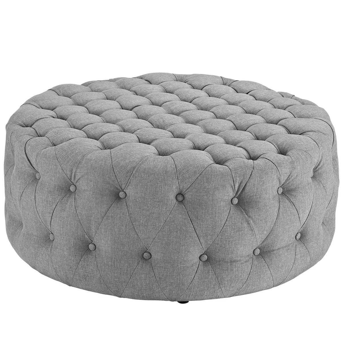 Modway Furniture Modway Furniture Amour Round Ottoman Light Gray 40" 287lbs 16.5"H — product photo