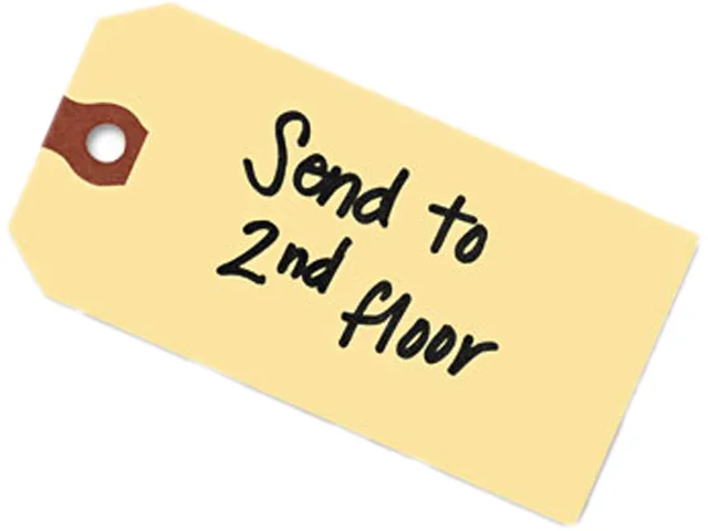 Manila shipping tags in a box of 1000