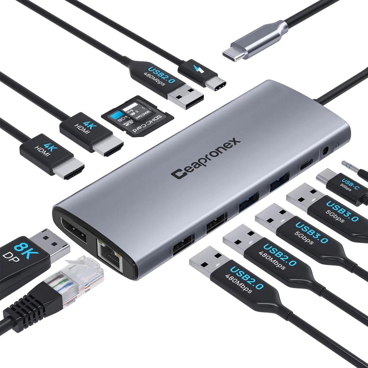  Belkin Ceapronex 14 Ports 4K HDMI+8K Display Docking Station — product photo